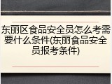 东丽区食品安全员怎么考需要什么条件(东丽食品安全员报考条件)