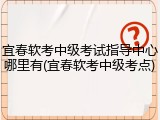 宜春软考中级考试指导中心哪里有(宜春软考中级考点)