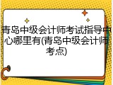 青岛中级会计师考试指导中心哪里有(青岛中级会计师考点)