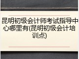 昆明初级会计师考试指导中心哪里有(昆明初级会计培训点)