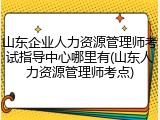 山东企业人力资源管理师考试指导中心哪里有(山东人力资源管理师考点)