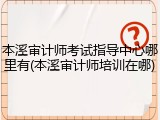 本溪审计师考试指导中心哪里有(本溪审计师培训在哪)