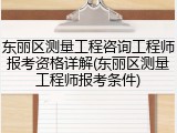 东丽区测量工程咨询工程师报考资格详解(东丽区测量工程师报考条件)