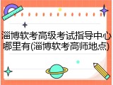 淄博软考高级考试指导中心哪里有(淄博软考高师地点)