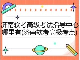 济南软考高级考试指导中心哪里有(济南软考高级考点)