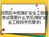 河西区中级煤矿安全工程师考试需要什么学历(煤矿安全工程师学历要求)
