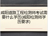 咸阳道路工程检测师考试需要什么学历(咸阳检测师学历要求)