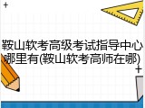 鞍山软考高级考试指导中心哪里有(鞍山软考高师在哪)