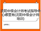 沈阳中级会计师考试指导中心哪里有(沈阳中级会计师培训)