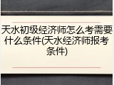 天水初级经济师怎么考需要什么条件(天水经济师报考条件)