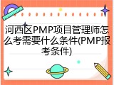 河西区PMP项目管理师怎么考需要什么条件(PMP报考条件)