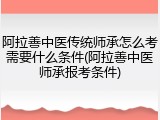 阿拉善中医传统师承怎么考需要什么条件(阿拉善中医师承报考条件)