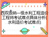 西双版纳一级水利工程造价工程师考试难点具体分析(水利造价考试难点)