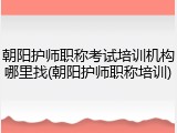 朝阳护师职称考试培训机构哪里找(朝阳护师职称培训)