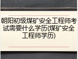 朝阳初级煤矿安全工程师考试需要什么学历(煤矿安全工程师学历)