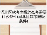 河北区软考高级怎么考需要什么条件(河北区软考高级条件)