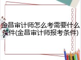 金昌审计师怎么考需要什么条件(金昌审计师报考条件)