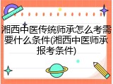 湘西中医传统师承怎么考需要什么条件(湘西中医师承报考条件)