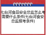 七台河食品安全总监怎么考需要什么条件(七台河食安总监报考条件)