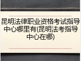 昆明法律职业资格考试指导中心哪里有(昆明法考指导中心在哪)