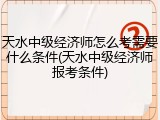 天水中级经济师怎么考需要什么条件(天水中级经济师报考条件)