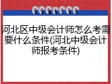 河北区中级会计师怎么考需要什么条件(河北中级会计师报考条件)