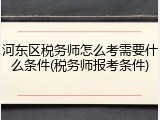 河东区税务师怎么考需要什么条件(税务师报考条件)