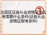 北辰区证券从业资格证怎么考需要什么条件(证券从业资格证报考条件)