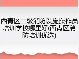西青区二级消防设施操作员培训学校哪里好(西青区消防培训优选)