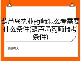 葫芦岛执业药师怎么考需要什么条件(葫芦岛药师报考条件)