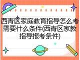 西青区家庭教育指导怎么考需要什么条件(西青区家教指导报考条件)