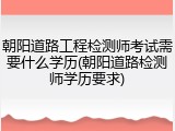 朝阳道路工程检测师考试需要什么学历(朝阳道路检测师学历要求)