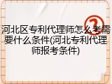 河北区专利代理师怎么考需要什么条件(河北专利代理师报考条件)