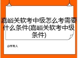 嘉峪关软考中级怎么考需要什么条件(嘉峪关软考中级条件)