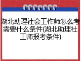湖北助理社会工作师怎么考需要什么条件(湖北助理社工师报考条件)