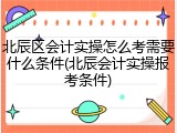 北辰区会计实操怎么考需要什么条件(北辰会计实操报考条件)