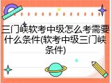 三门峡软考中级怎么考需要什么条件(软考中级三门峡条件)