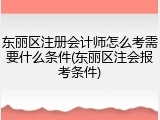 东丽区注册会计师怎么考需要什么条件(东丽区注会报考条件)