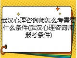 武汉心理咨询师怎么考需要什么条件(武汉心理咨询师报考条件)
