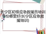 长宁区初级应急救援员培训学校哪里好(长宁区应急救援培训)