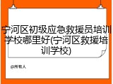 宁河区初级应急救援员培训学校哪里好(宁河区救援培训学校)