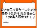 商洛食品企业负责人怎么考需要什么条件(商洛食品企业负责人报考条件)