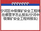 宁河区中级煤矿安全工程师在哪里学怎么报名(宁河中级煤矿安全工程师报名)