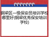 铜梁区一级保安员培训学校哪里好(铜梁优秀保安培训学校)