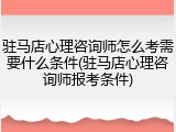 驻马店心理咨询师怎么考需要什么条件(驻马店心理咨询师报考条件)