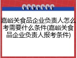 嘉峪关食品企业负责人怎么考需要什么条件(嘉峪关食品企业负责人报考条件)