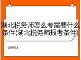 湖北税务师怎么考需要什么条件(湖北税务师报考条件)