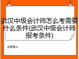 武汉中级会计师怎么考需要什么条件(武汉中级会计师报考条件)