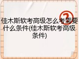 佳木斯软考高级怎么考需要什么条件(佳木斯软考高级条件)
