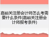 嘉峪关注册会计师怎么考需要什么条件(嘉峪关注册会计师报考条件)